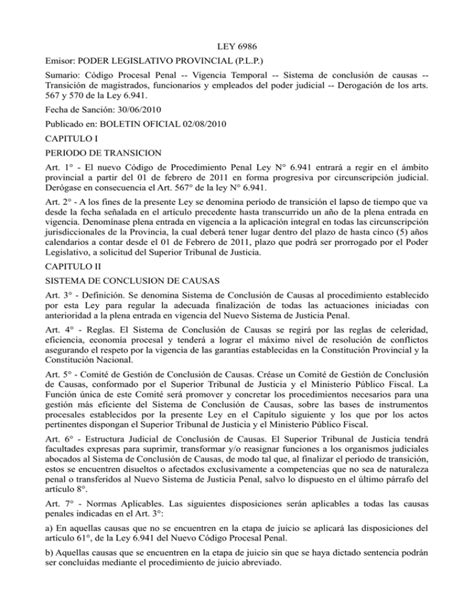 LEY 7718 PODER LEGISLATIVO PROVINCIAL (P.L.P.).